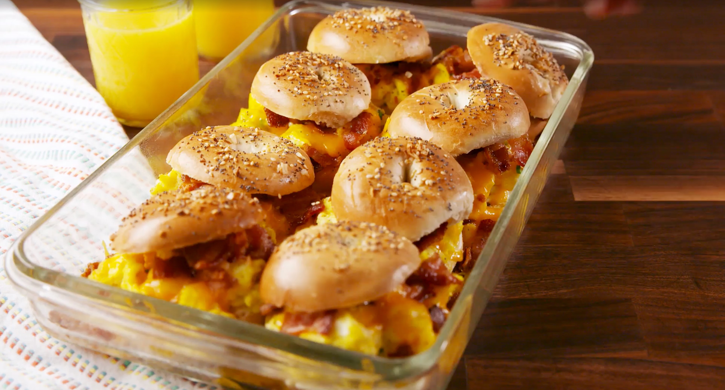 Image of tasty looking bagels with all the toppings and fillings